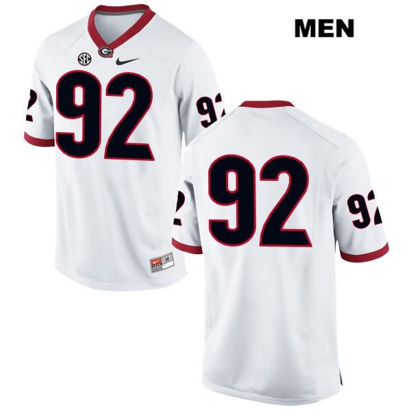Georgia Bulldogs Men's Landon Stratton #92 NCAA No Name Authentic White Nike Stitched College Football Jersey WGA4256YX